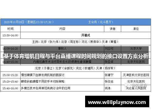 基于体育增肌日程与平台直播课程时间规划的接口设置方案分析