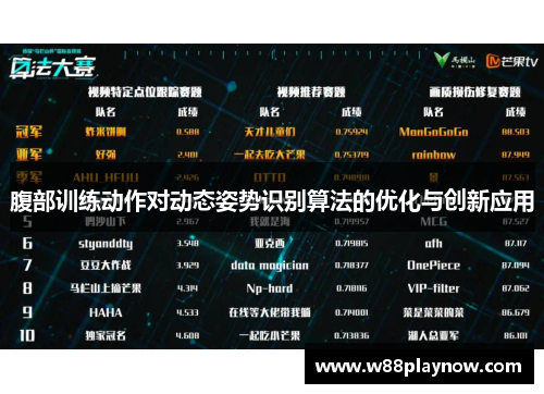 腹部训练动作对动态姿势识别算法的优化与创新应用